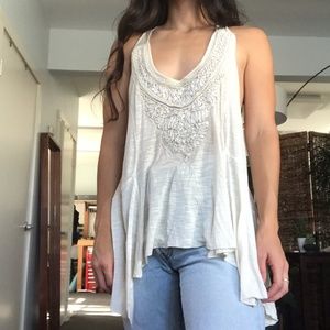 White Free People Racerback Tank